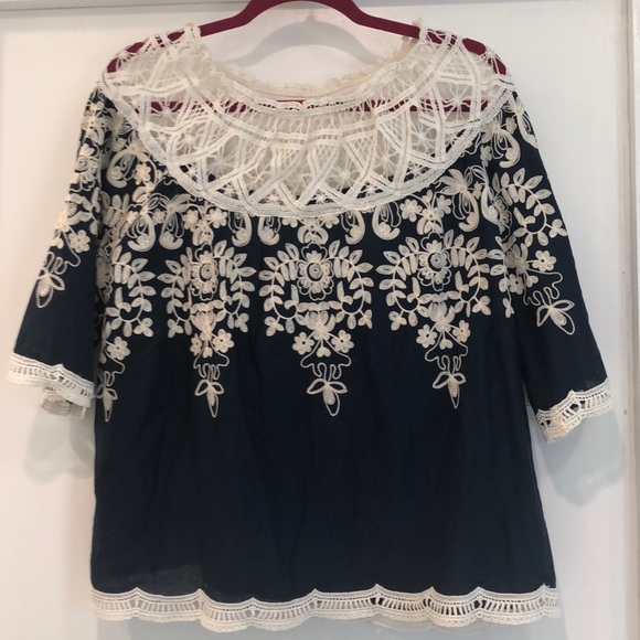 Sundance Tops - Sundance lace and embroidered blouse